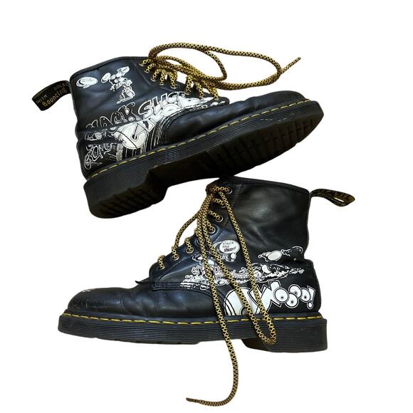 Dr Martens Rick Griffin Boots Black Size M7 W8 - Picture 1 of 12